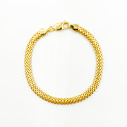 500J02TULIPANBR. 14K Solid Gold Bismark Puff Bracelet